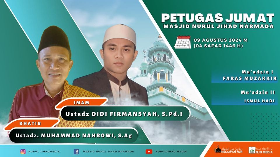 Petugas Jumat 09 Agustus 2024 Masjid Nurul Jihad