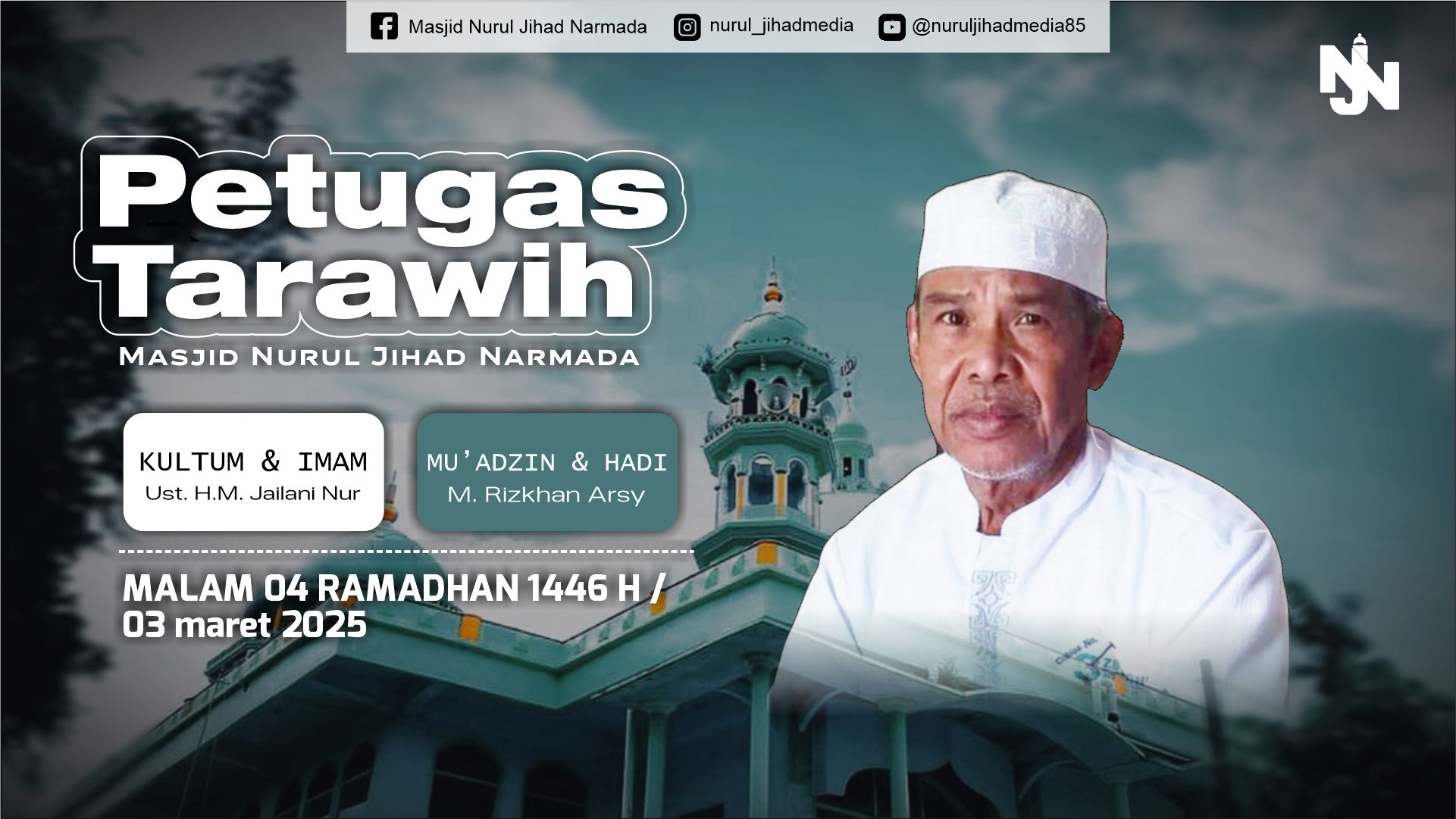 Petugas Tarawih Malam 04 Ramadhan 1446 H Masjid Nurul Jihad